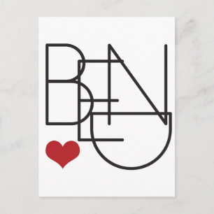 Bend Oregon Word Heart Logo Briefkaart
