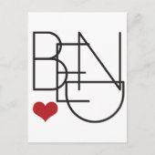 Bend Oregon Word Heart Logo Briefkaart (Voorkant)