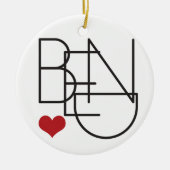 Bend Oregon Word Heart Logo Keramisch Ornament (Voorkant)