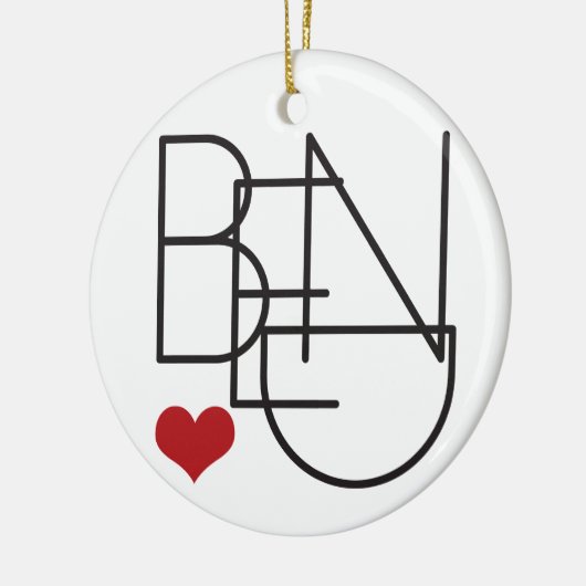 Bend Oregon Word Heart Logo Keramisch Ornament (Links)