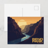 Bend Park Canyon Rivier Vintage Kunst Briefkaart (Voorkant / Achterkant)
