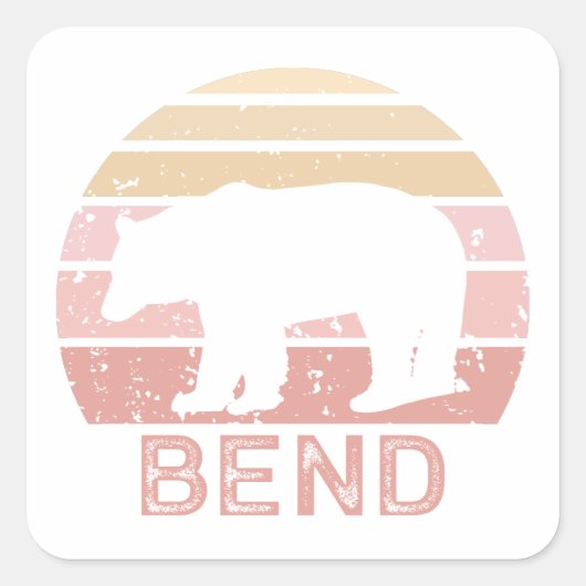 Bend Retro-Beer Vierkante Sticker (Voorkant)