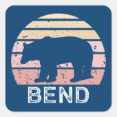 Bend Retro-Beer Vierkante Sticker (Voorkant)