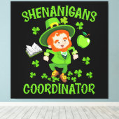 Bende Coördinator Grappige Leraar St Patrick's Canvas Afdruk (Insitu (Houten vloer))