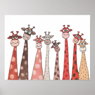 Bende van Giraffes Poster