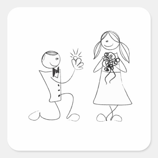 Bended Knee Voorstel Weddenschap Sticker (Voorkant)