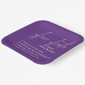 Bendende vun-acties tegen Paars Papieren Bordje (Gebogen)