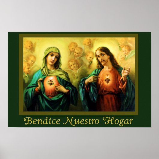 Bendicion del Hogar Jesus & Virgen Spaans Poster (Voorkant)