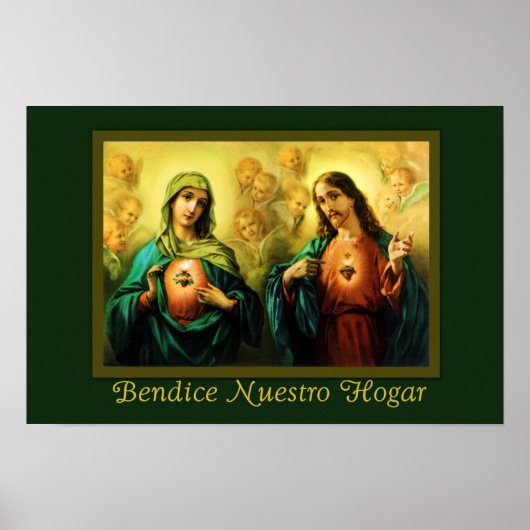 Bendicion del Hogar Jesus & Virgen Spaans Poster (Voorkant)