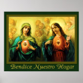 Bendicion del Hogar Sagrado e Inmaculado Corazon Poster (Voorkant)