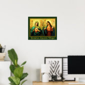 Bendicion del Hogar Sagrado e Inmaculado Corazon Poster (Thuiskantoor)