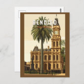 Bendigo Australia Travel Art Vintage Briefkaart (Voorkant / Achterkant)