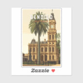 Bendigo Australia Travel Art Vintage Sticker (Vel)