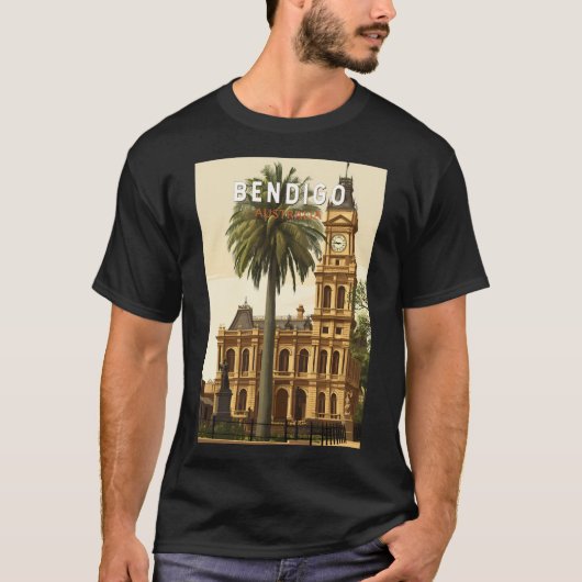 Bendigo Australia Travel Art Vintage T-shirt (Voorkant)