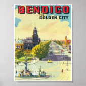 Bendigo Australia Vintage Poster (Voorkant)