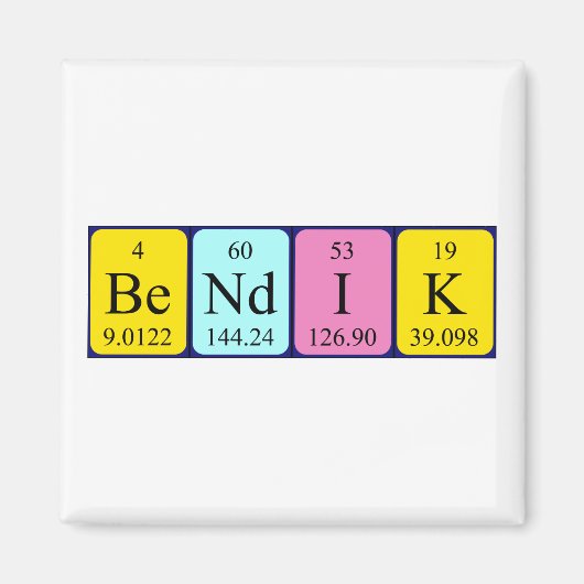 Bendik periodiek systeem naam magnet (Voorkant)