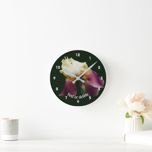 Bending Bearded Iris Flower Personalized Ronde Klok (Huis)