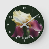 Bending Bearded Iris Flower Personalized Ronde Klok (Voorkant)