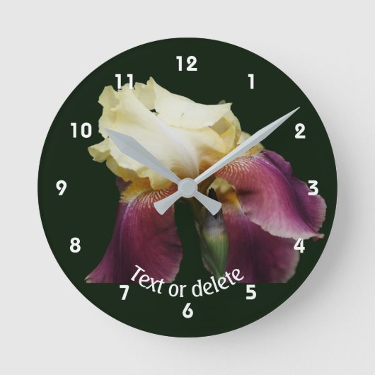 Bending Bearded Iris Flower Personalized   Ronde Klok (Voorkant)