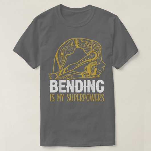 Bending Is My Superpowers Spiritual Workout Yoga L T-shirt (Design voorkant)