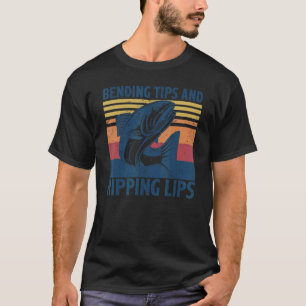 Bending Tips en gescheurde lippen Vintage zalm vis T-shirt