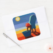 Bending Woman Vierkante Sticker (Envelop)