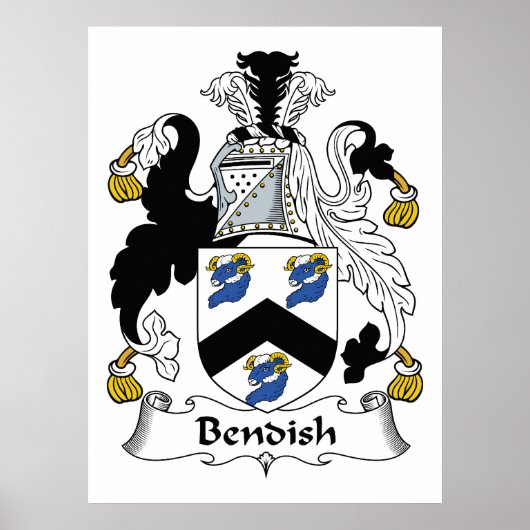 Bendish Family Crest Poster (Voorkant)