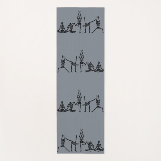 Bendy Bones - Funny Posing Yogi Skeletons - Gray Yogamat (Voorkant)