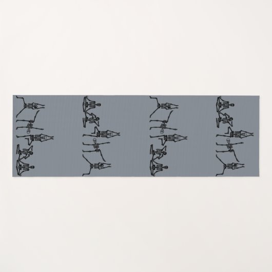 Bendy Bones - Funny Posing Yogi Skeletons - Gray Yogamat (Voorkant (horizontaal))