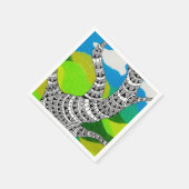 Bendy Tree Design Clouds Grassy Landscape Servet (Hoek)