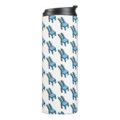 Bendy Warped Blue Chair Cartoon Illustration Thermosbeker (Gedraaid links)