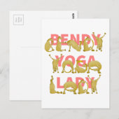 Bendy Yoga Lady Grappig Schattige Pony Briefkaart (Voorkant / Achterkant)