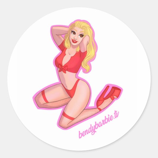 BendyBarbie Cartoon Stickers (Voorkant)