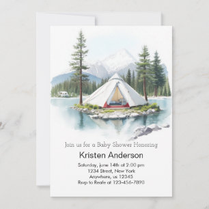 Beneath the Pines Adventure Awaits Baby shower Kaart