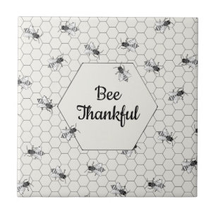 Benedelijke honingbijen Citaat Ivory White Tegeltje