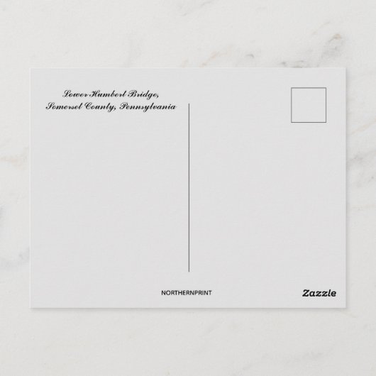 Beneden Humbert Bridge Somerset County Pennsylvani Briefkaart (Achterkant)