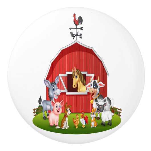 Beneden op de Boerderijen keramische ladeknoppen Keramische Knop (Voorkant)