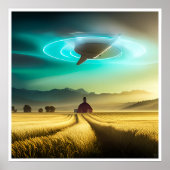 Beneden op het Boerderij - UFO Art Print (Voorkant)