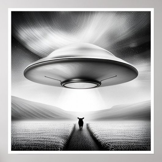 Beneden op het Boerderij - UFO Art Print (Voorkant)