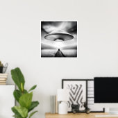 Beneden op het Boerderij - UFO Art Print (Thuiskantoor)