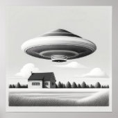 Beneden op het Boerderij - UFO Art Print (Voorkant)