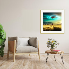 Beneden op het Boerderij - UFO Art Print