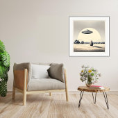 Beneden op het Boerderij - UFO Art Print