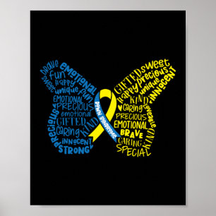 Beneden Syndrome Bewustheid Butterfly Speciaal Poster