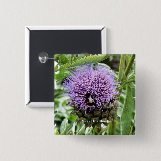 BENEDEN VIERKANTE BUTTON 5,1 CM (Voorkant /achterkant)