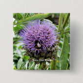 BENEDEN VIERKANTE BUTTON 5,1 CM (Voorkant)