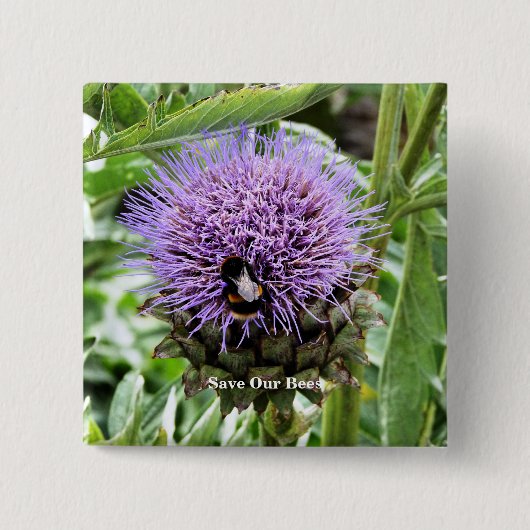 BENEDEN VIERKANTE BUTTON 5,1 CM (Voorkant)