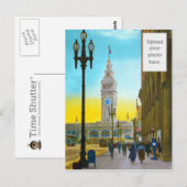 benedenmarktstraat met veerboottower briefkaart (Voorkant / Achterkant)