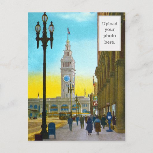 benedenmarktstraat met veerboottower briefkaart (Voorkant)