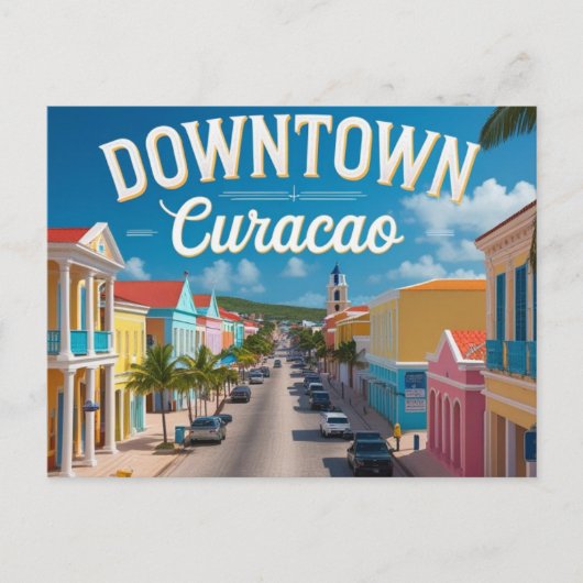 Benedenstad curacao feestdagenkaart (Voorkant)